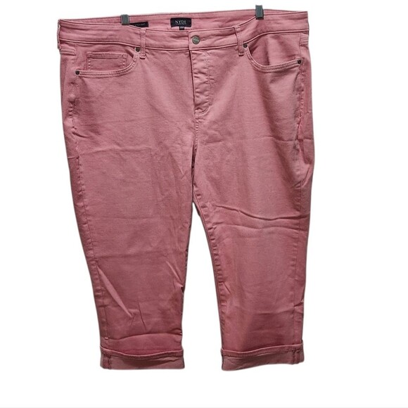 NWOT NYDJ Marilyn Straight Pink Cuffed Jeans Plus Size 20W Lift Tuck Technology - Picture 1 of 4
